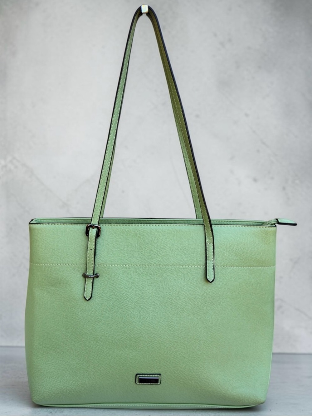 K.EYRE Soft Faux Leather Tote Bag in Mint Green.